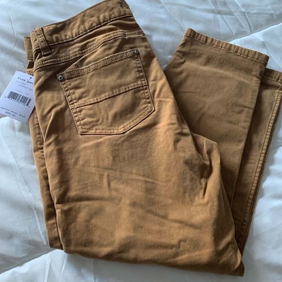 New Free People ivory coast tan spanish oak sateen crop jeans Size 29 $55 - Picture 7 of 7